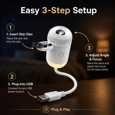 ✨ Plug-and-Play HD Star Projector